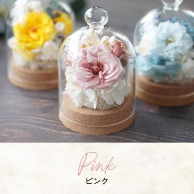 ふるさと納税 弘前市 プリザーブドフラワー ガラスドーム【ピンク】1個|24_sra-020101a |  | 01