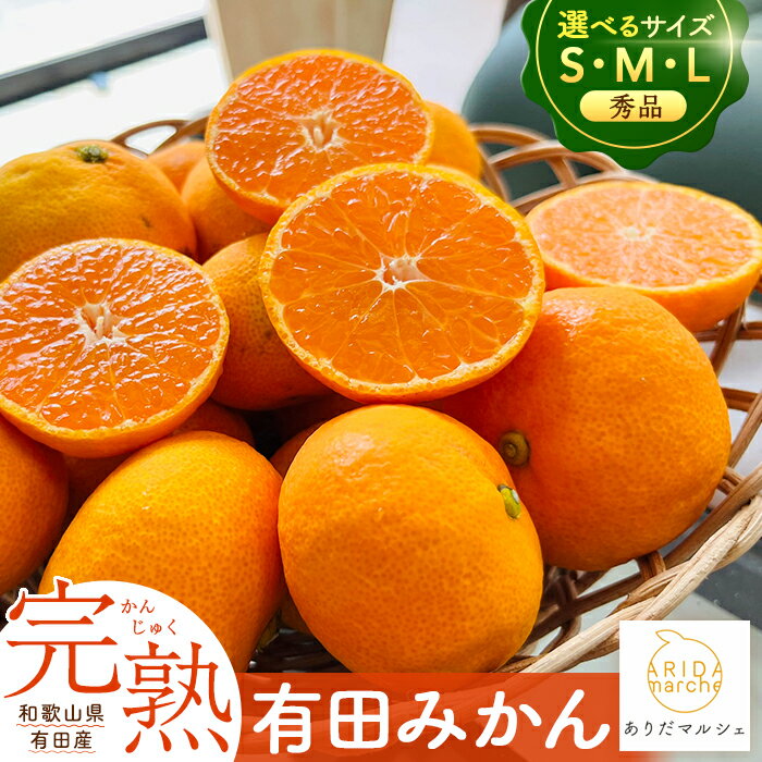 【ふるさと納税】 完熟 有田みかん 秀品 選べるサイズ 内容量 ※2025年11月上旬～2025年12月下旬頃に順次発送予定 ※北海道・沖縄・その他離島地域は発送不可 / 柑橘 果物 フルーツ 国産 和歌山 有田 //mandarin