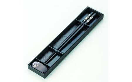 【貝象嵌】貝象嵌箸 1膳セット 黒檀 岩手県 北上市 夢工房 E0306 黒檀 縁起物 木工品 ハンドメイド 贈り物 お祝い 記念品 ギフト プレゼン かわいい 工芸品  柄 選択可能 桜 紅葉 ふくろう とんぼ うさぎ ひょうたん