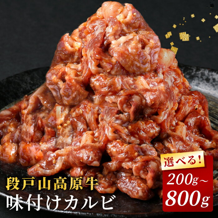 【ふるさと納税】〈選べる内容量〉 段戸山高原牛 国産牛 味付けカルビ 800g 400g 200g 焼き肉用 炒め用 幻の牛 国産 牛肉 牛 小分け 地域 限定 厳選 人気 薄切り 牛丼 肉じゃが 焼肉 肉 カルビ 数量限定 キャンプ バーベキュー お試し 小分け 肉 日本酒 -093