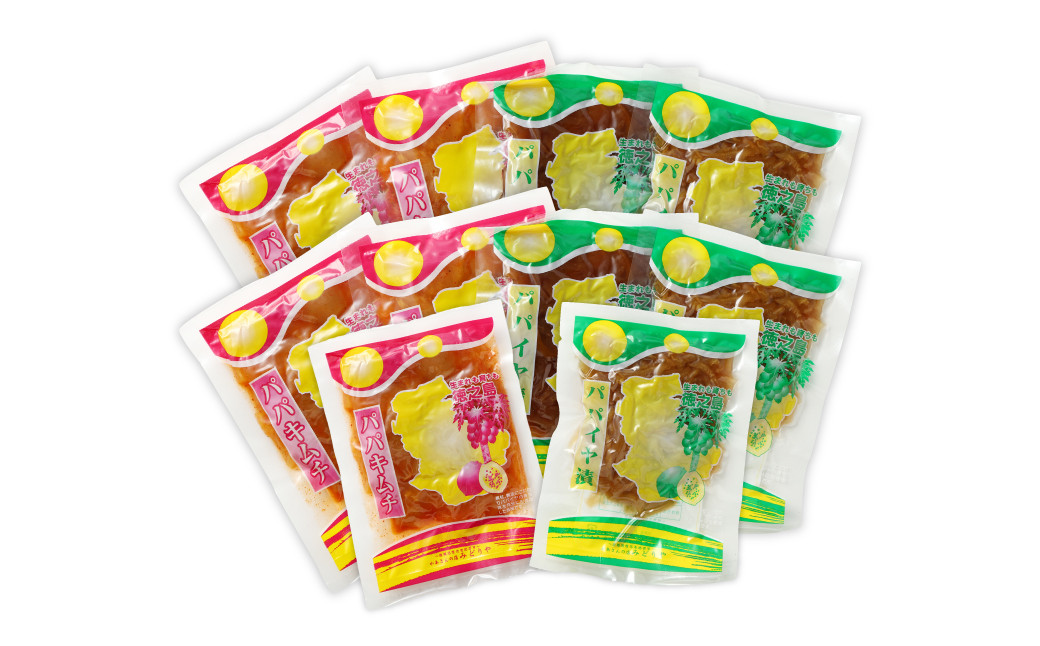 手作り漬物 2種セット(パパイヤ漬け・パパイヤキムチ)  合計720g(各種4袋入り)