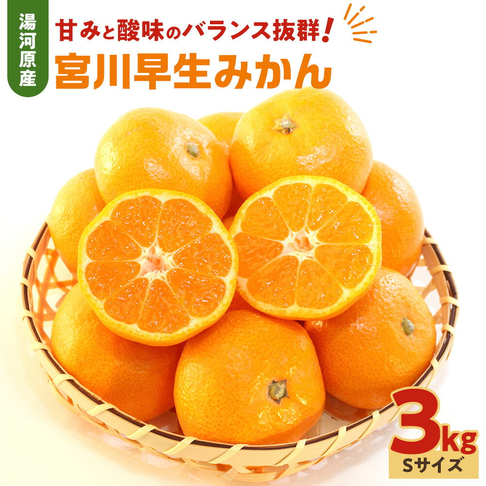 【ふるさと納税】甘みと酸味のバランス抜群・宮川早生みかん　3kg(Sサイズ) 　2026年11月中旬～下旬頃に発送予定| 湯河原町 Sサイズ 3kg ジューシー 柑橘類 食べ頃 宮川早生みかん
