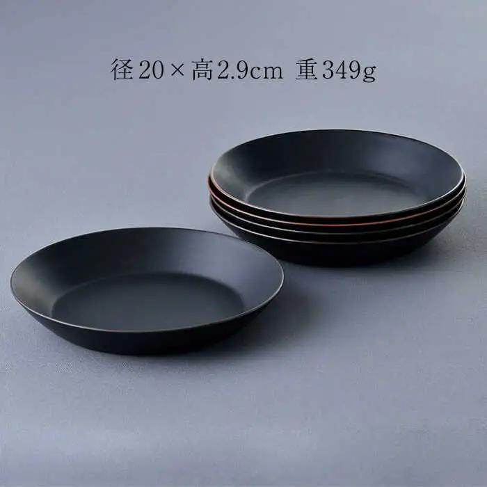 【波佐見焼】マットカラープレート5枚セット（ブラック）食器 皿【大新窯】[DC141] 波佐見焼