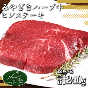 ヒレ ステーキ 宮崎 ハーブ牛 240g（120g×2枚）小分け 真空パック 冷凍