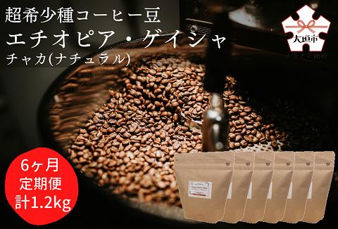 【定期便(6か月)】超希少種コーヒー豆『エチオピア　ゲイシャ』ゲシャビレッジ農園　チャカ（ナチュラル）