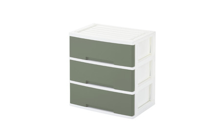 NEWLIFE ワイドチェスト収納3段 グリーングレー 収納ケース 衣装ケース プラスチック 新生活 引っ越し 大容量 引き出し プラスチック 収納棚 おしゃれ 押入れ 押し入れ収納 リビング収納 【