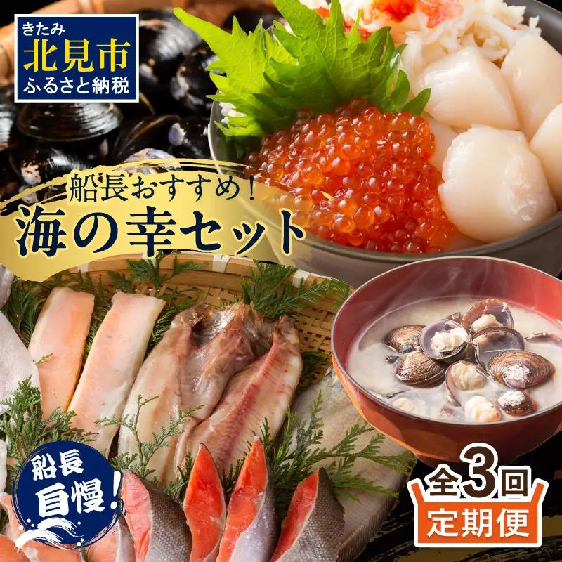 【3ヶ月定期便】船長おすすめ！海の幸セット ( ほたて ホタテ 海鮮丼 ほっけ 鮭 いか サーモン しじみ 定期便 魚介 )【999-0309】