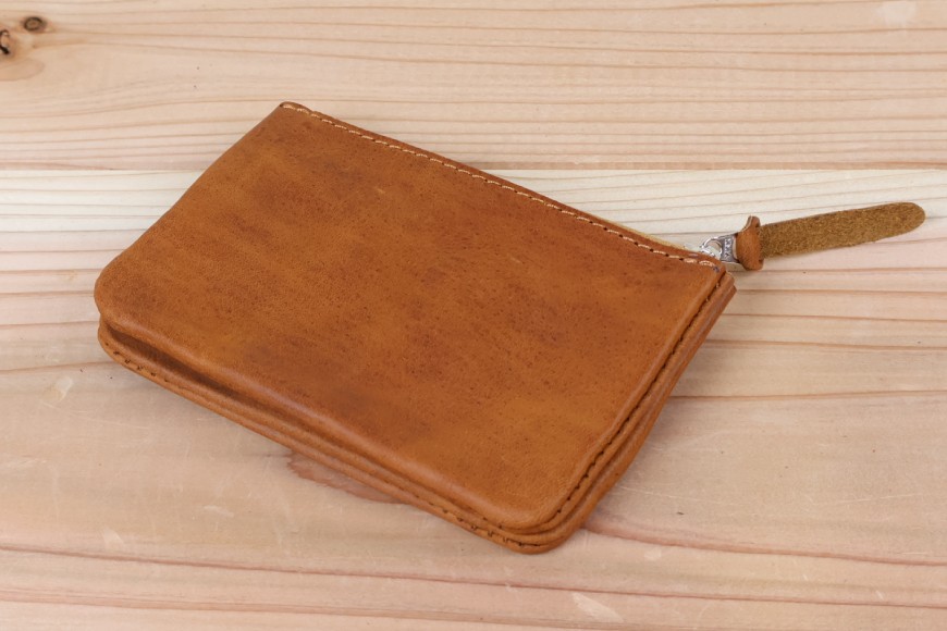 おさいふポーチ ヌメベージュ [アトリエSASSA 富山県 朝日町 34310066]