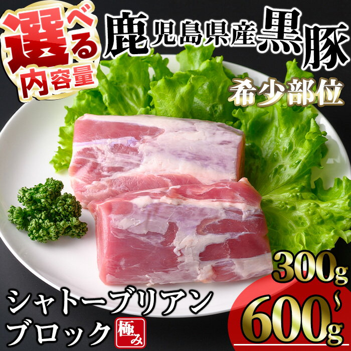 【ふるさと納税】＜内容量が選べる！＞かごしま味わい黒豚希少部位 極みシャトーブリアン (300g～600g) 黒豚 鹿児島県産 豚 鹿児島県産黒豚 極み 冷凍 ヒレ ブロック ヒレ肉 シャトーブリアン【KNOT】
