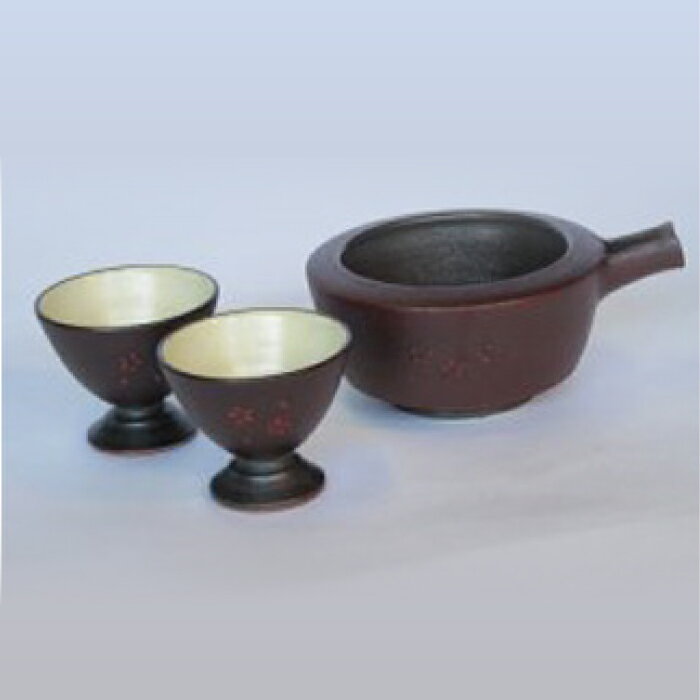 【ふるさと納税】陶胎漆器 (片口と盃2個セット) 【美禄堂】[ATBF005]