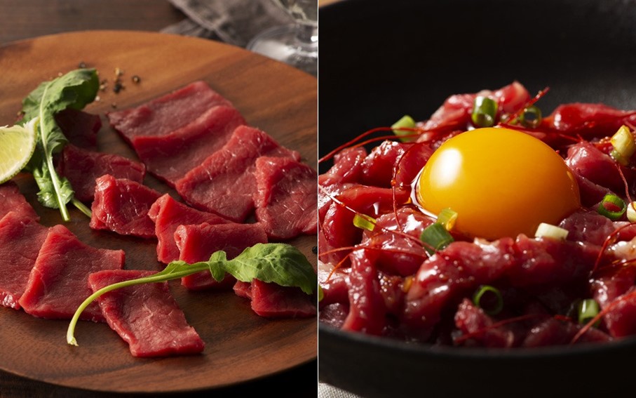 【ふじ馬刺し】 霜降り馬刺しと赤身の贅沢6種セット 450g ふじ馬刺し メン 大トロ 中トロ ヒレ シャトーブリアン ロース ユッケ 霜降り 熊本 馬刺し セット 詰め合わせ 食べ比べ 馬肉 馬 生