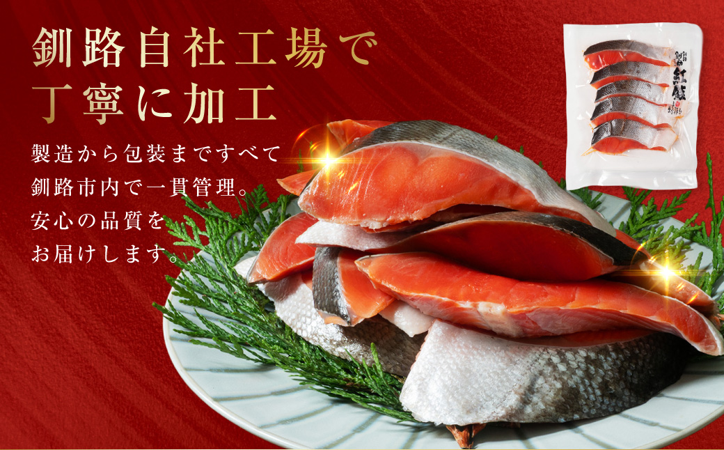 北海道笹谷商店 紅鮭切身5切×3パック【15切】 F4F-8429