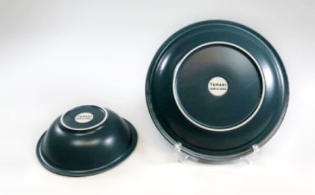 【美濃焼】AirStack ボウル M・プレートL 2色セット（レッド＆ネイビー）【丸利玉樹利喜蔵商店】食器 皿 鉢 パスタ皿 カレー皿 サラダボウル スープボウル ワンプレート ランチ ディナー 食