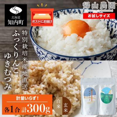 ふるさと納税 知内町 食べ比べ ふっくりんこ ゆきむつみ 各1合(150g)計2袋 国産 北海道 北海道産