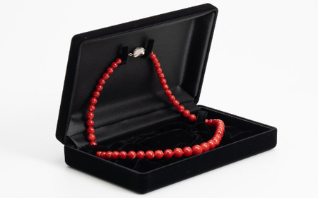 【訳あり】赤サンゴネックレス丸玉_kn069