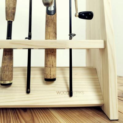 ふるさと納税 横手市 WOOD WORKS ロッドスタンド19本掛け 本体カラー:ナチュラル/フェルトカラー:ブラック |  | 03