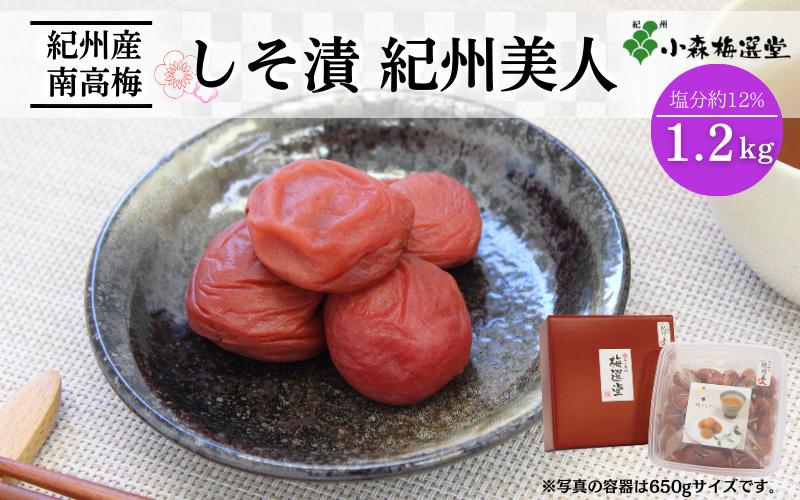 
紀州南高梅 しそ漬紀州美人 （塩分約12％）1.2kg / 和歌山 梅干し 田辺市 紀州南高梅 南高梅 梅干 梅 うめ 肉厚 お米 おにぎり 焼酎 梅酒 健康 紫蘇 しそ入り しそ りんご酢
