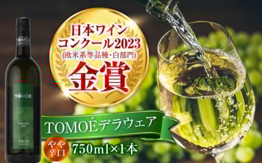 【お中元対象】TOMOEデラウェア 白ワイン やや辛口 750ml 12.5％ ワイン 受賞 飲み比べ 受賞 飲み比べ ワインセット ギフト 三次市/広島三次ワイナリー[APAZ001]