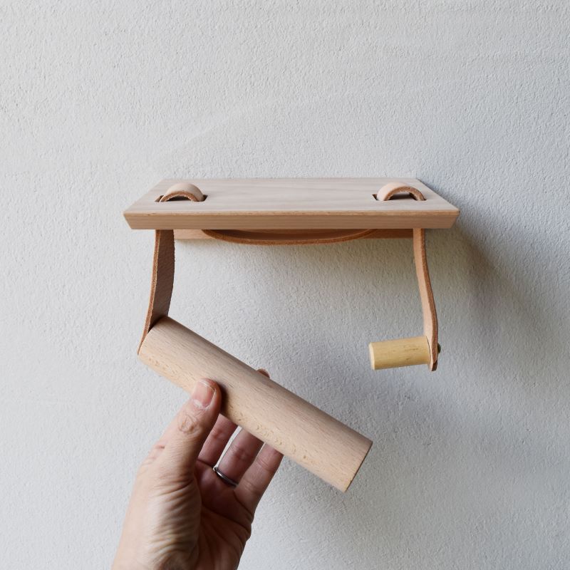 Teha’amana Toilet paper holder テハマナ トイレットペーパーホルダー ブナ ナチュラル 革 皮 雑貨 おしゃれ レザー 本革 こだわりの逸品 地域特産品 ギフト 自分用