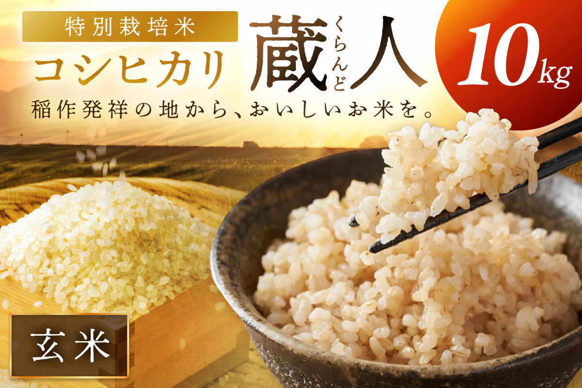 
                  玄米 10kg 2026年産 先行予約／令和8年産 特別栽培米コシヒカリ 蔵人（くらんど） 玄米10kg　GF00032
                