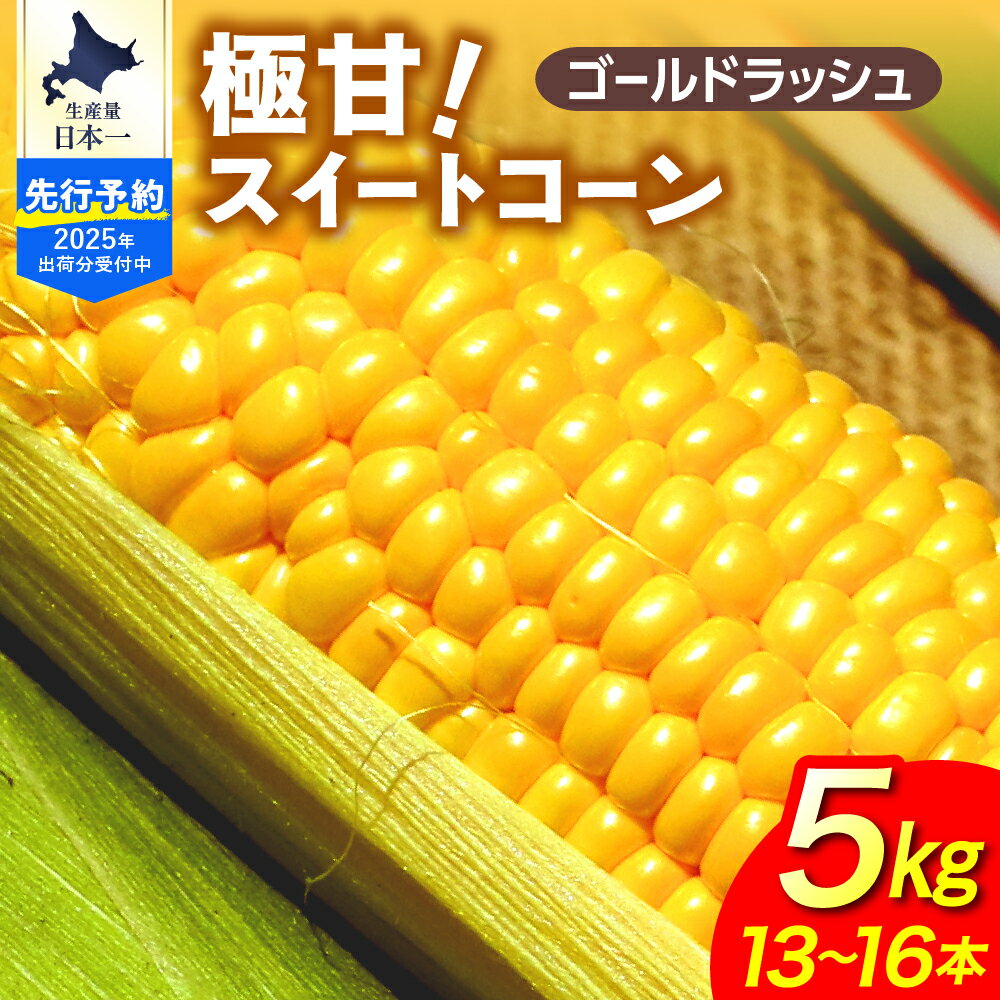 【ふるさと納税】【先行受付】【8月15日頃〜9月5日頃発送予定】 極甘 スイートコーン 5kg ファームミリオン とうもろこし とうきび コーン 野菜 お取り寄せ 送料無料 国産 国内産 北海道 十勝 芽室町