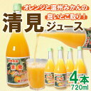 【ふるさと納税】 オレンジ ジュース 清見オレンジ 720ml × 4本 果汁100% 柑橘 かんきつ 愛媛 みかん 蜜柑 贈答 ギフト 父の日 母の日 敬老の日 お歳暮 お中元 国産 愛南