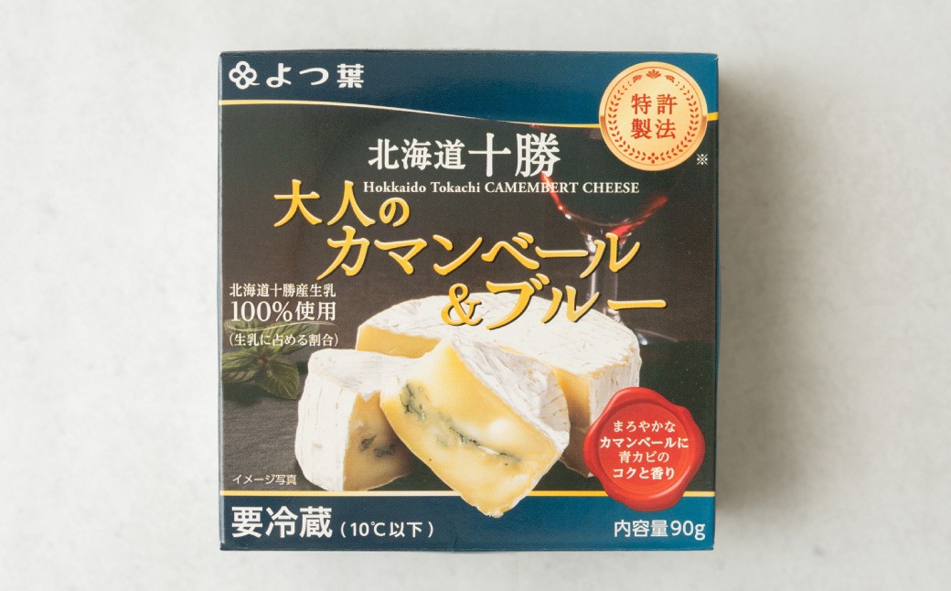 【2回定期便】 北海道十勝 大人のカマンベール＆ブルー 90g×4個 セット