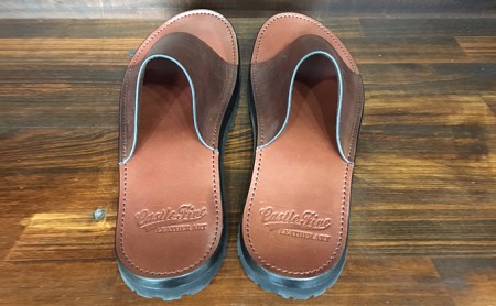レザーサンダル（ブラウン）サイズ5（23～23.5cm）【キャッスルファイブレザーアート】 ファッション 靴 シューズ 牛革 