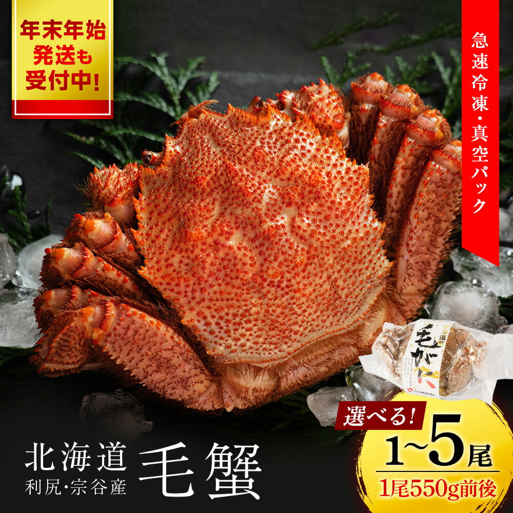 【ふるさと納税】 北海道 利尻・宗谷産 毛ガニ 中小サイズ（550g前後） 選べる1尾〜5尾＜利尻漁業協同組合＞北海道ふるさと納税 利尻富士町 ふるさと納税 北海道 海鮮 北海道 カニ 蟹 毛ガニ 毛蟹 蟹みそ 濃厚 蟹棒 蟹甲羅