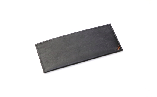 フタもマチもない薄長財布 ネオブラック 牛革 (栃木レザー)｜長財布 メンズ 革 小銭入れなし ファスナーなし フタなし 薄型 薄い 革財布 本革 レザー 革職人 デュアルライン [1392]