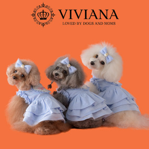 ドッグウェア「VIVIANA」ハートロゴワンピース（LightBlue）
