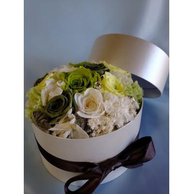 ふるさと納税 飯島町 プリザーブドフラワー　サークルBOX　グリーン