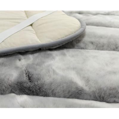 ふるさと納税 岸和田市 【シングル】備長炭混わた入り　フェイクファー敷パッド＜グレー＞　BFP-10S-GY |  | 01