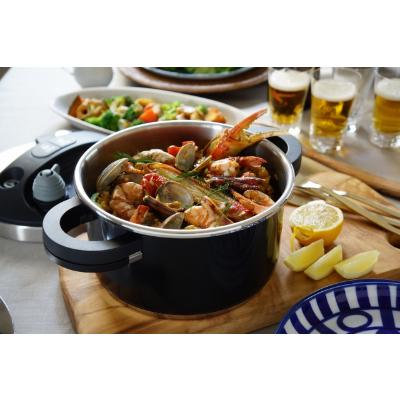 ふるさと納税 豊中市 キッチン・食卓を華やかに演出　オースプラス両手圧力鍋 3.5L ブラック |  | 02