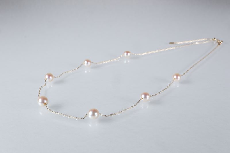 【ふるさと納税】 真珠 ネックレス パール 5.5mm ~ 6mm アクセサリー 伊勢志摩 志摩市 三重県 アコヤ真珠 ジュエリー 金具 K18 イエローゴールド あこや真珠 ステーションネックレス カジュアル おすすめ 記念日 プレゼント 贈答