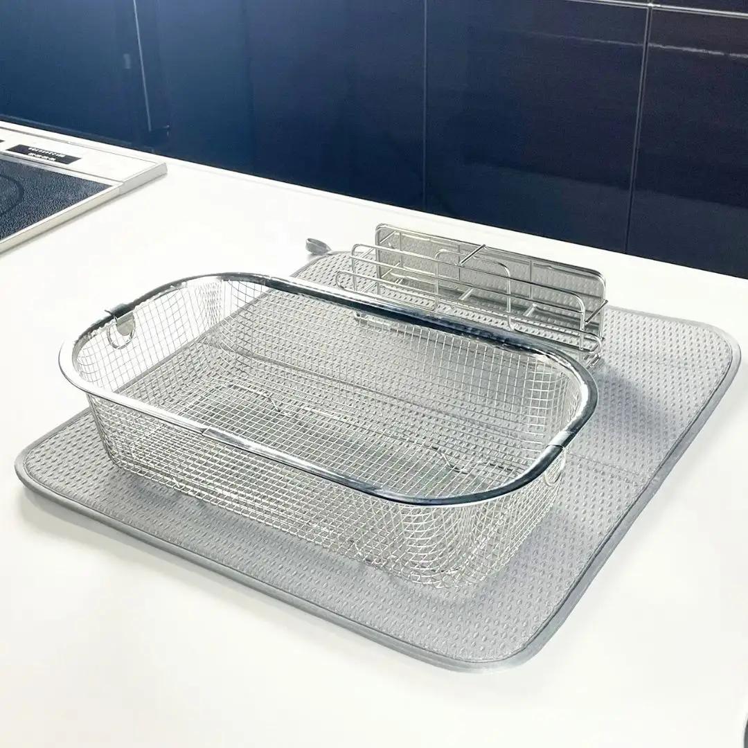 すっきり暮らすセット（深型+マット+包丁スタンド）水切りかご ステンレス 食洗機対応 燕三条製 [ビーワーススタイル] 【020S106】
