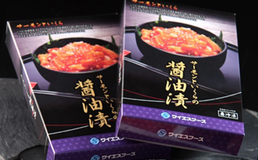 サーモンと いくらの醤油漬 約500g（250g×2パック） ＜ワイエスフーズ＞ 海鮮丼 サケ さけ 鮭 いくら イクラ しょうゆ漬け 海産物 セット 森町 ふるさと納税 北海道 mr1-0425