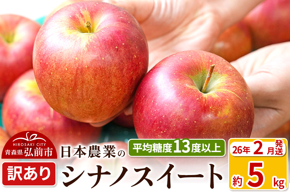 【26年2月発送】りんご 平均糖度13度以上！ シナノスイート 約5kg 訳あり 青森 果物 フルーツ 林檎 リンゴ くだもの 不揃い 規格外