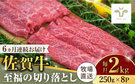 【家計お助け返礼品】【牧場直送】【全6回定期便】佐賀牛至福の切り落とし 計12kg（250g×8袋×6回） / 佐賀県 / 有限会社佐賀セントラル牧場 [41ASAA031]