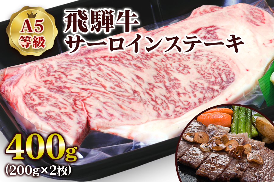 [A5等級] 飛騨牛サーロインステーキ400g(200g×2枚) [0834] トキノ屋 食品