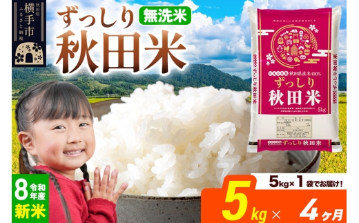 《令和8年産 新米受付》《定期便4ヶ月》秋田県 横手市産 ブレンド米【無洗米】5kg（5kg×1袋） [米 お米 こめ 白米 無洗米 ブレンド米 小分け ご飯 ごはん 秋田県産 横手市]
