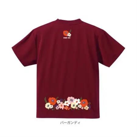 JTTA公認　卓球ユニフォーム【男女兼用(ドライ):150サイズ】フラワー2　バーガンディ【1673856】