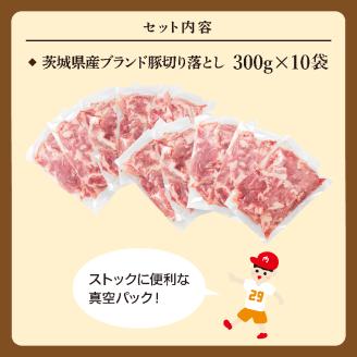【数量限定】リピーター続出！茨城県産ブランド豚切り落とし3kg (300g×10p)【肉 豚肉 切り落とし 小分け 真空 真空パック 茨城県産 肉料理 肩ロース ウデ モモ バラ 水戸市 水戸】（EC