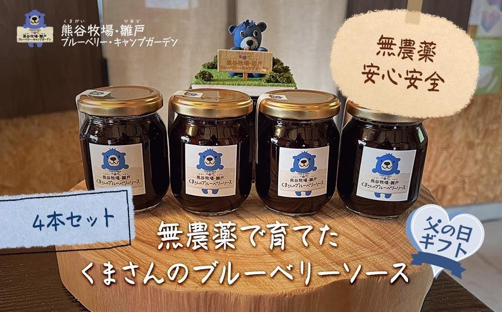 【父の日】【湯布院 熊谷牧場・雛戸】無農薬で育てたくまさんのブルーベリーソース 4本セット