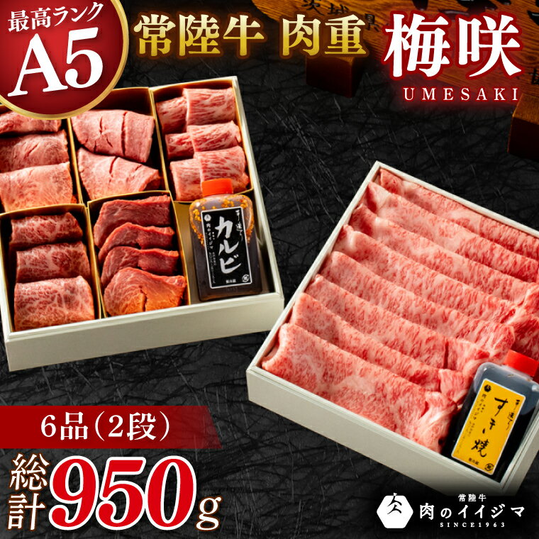 【ふるさと納税】常陸牛A5肉重 梅咲 -UMESAKI-【肉のイイジマ】ヒレ フィレ 牛肉 霜降りミスジ（DU-149）