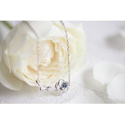 ふるさと納税 藤沢市 Blue Rose Pt トパーズ ネックレス