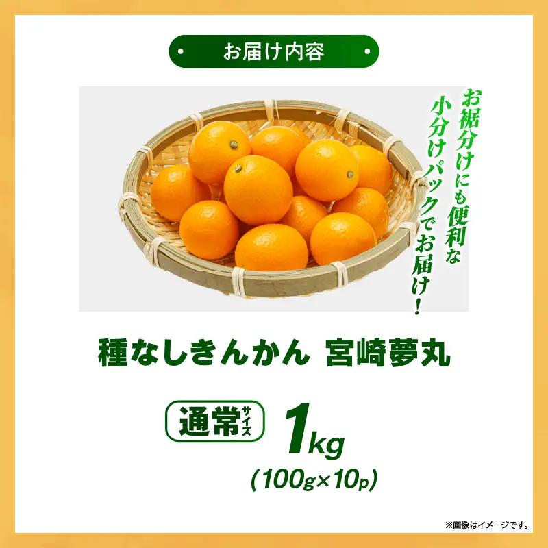 【先行予約】種なし きんかん「宮崎夢丸」 1kg （100g×10p）数量限定 種無し 果物 フルーツ くだもの 柑橘 金柑 プレミア おすすめ ギフト 贈り物 贈答 おやつ スイーツ デザート 糖度