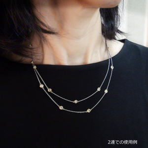 PT850/K18イエローゴールド「2カラット」ステーションダイヤネックレス【2ct-90-4】