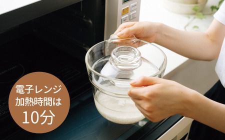 HARIO 電子レンジ用炊飯器 一膳屋［XRCPN-1］｜ハリオ 耐熱 ガラス 器 キッチン 日用品 キッチン用品 日本製 おしゃれ かわいい 調理器具 料理 電子レンジ可 急速炊飯 鍋ごはん 炊飯器