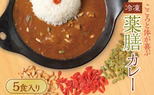 冷凍薬膳カレー　5食入り｜カレー ルー  個包装 冷凍 薬膳カレー 本格スパイス 健康志向 人気 おすすめ 薬膳 スパイシー ヘルシー ギフト 送料無料 長野県 大町市 ふるさと納税
